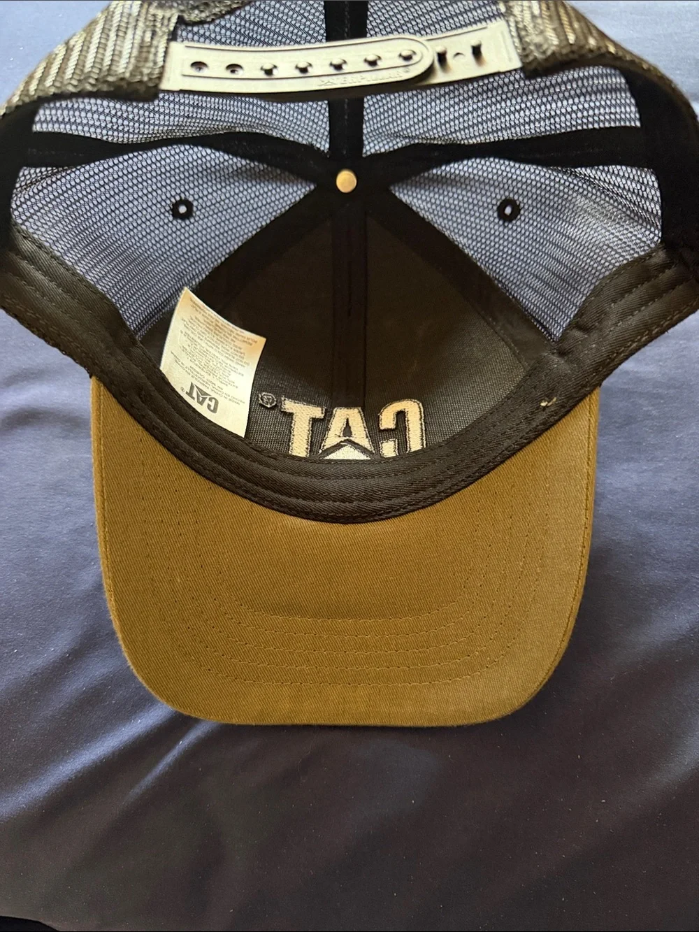 Caterpillar Tan and Dark Brown Mesh-Back Logo Cap